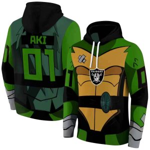 Personalized Las Vegas Raiders Superhero Armor Black Green AOP Hoodie