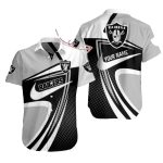 Personalized Las Vegas Raiders Swirling Speed Halftone Black Silver Hawaiian Shirt