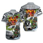 Personalized Las Vegas Raiders Tiki Mask Island Hawaiian Shirt