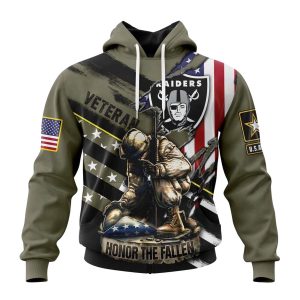 Personalized Las Vegas Raiders Veterans Honor The Fallen AOP Hoodie