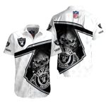 Personalized Las Vegas Raiders Whiteout Skull And Logo Hawaiian Shirt