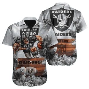 Personalized Las Vegas Raiders Wooden Sign Tropical Hawaiian Shirt