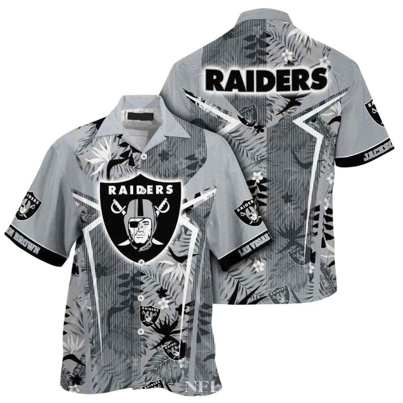 Personalized Leafy Tropics Las Vegas Raiders Hawaiian Shirt 1