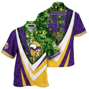 Personalized Lucky Charm Minnesota Vikings Clover Field Hawaiian Shirt