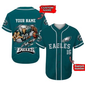 Personalized Mascot Eagles Logo Baseball Jersey