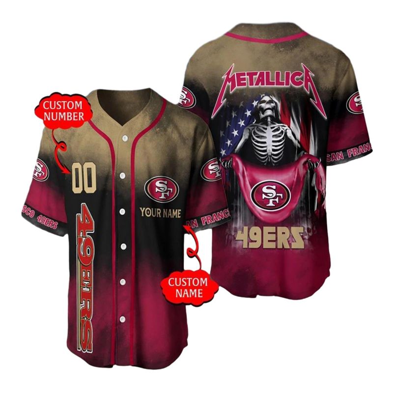 Personalized Meta Band San Francisco 49Ers Flag America Baseball Jersey 1
