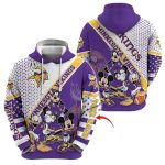 Personalized Mickey Mouse Minnesota Vikings Character Cartoon Movie AOP Hoodie