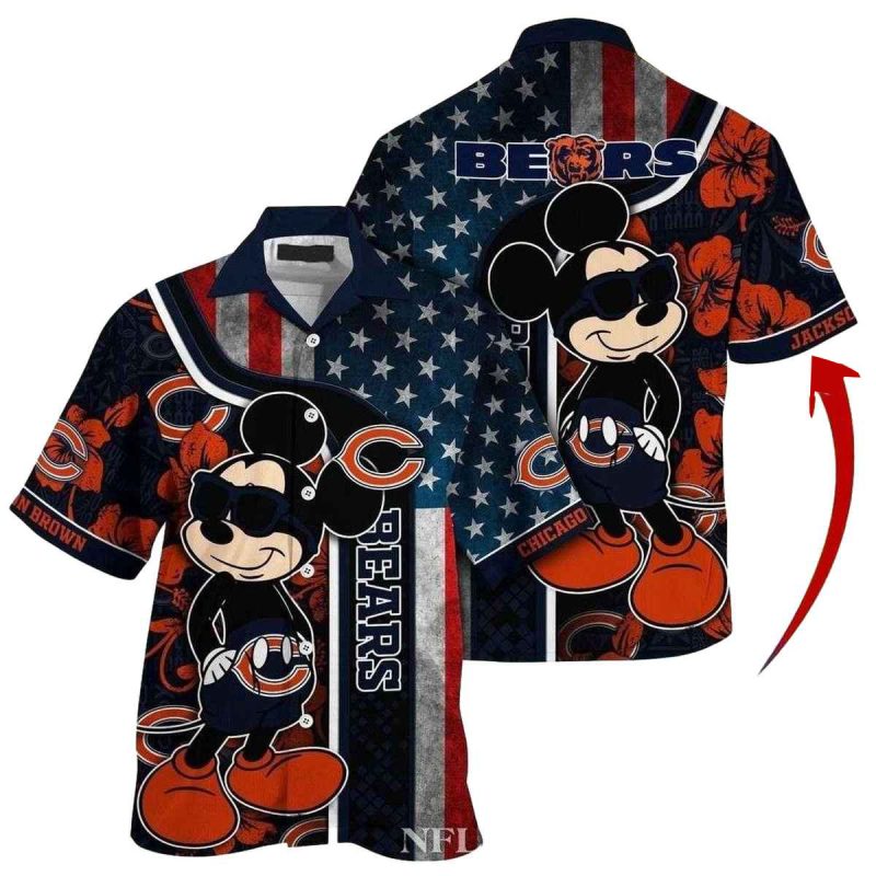 Personalized Mickeys Tropical Touchdown Chicago Bears Hawaiian Shirt 1