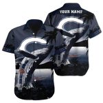 Personalized Midnight Palm Chicago Bears Starlit Silhouette Design Hawaiian Shirt