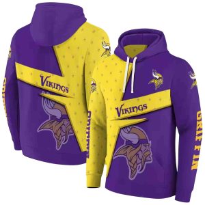 Personalized Minnesota Vikings Abstract Shape Purple AOP Hoodie