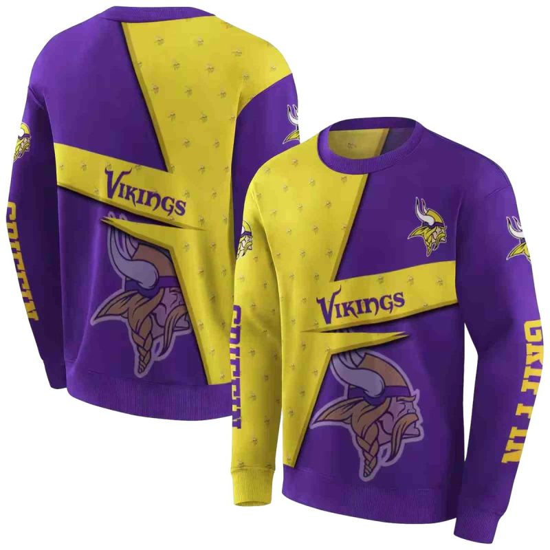 Personalized Minnesota Vikings Abstract Shape Purple Aop Sweatshirt 1