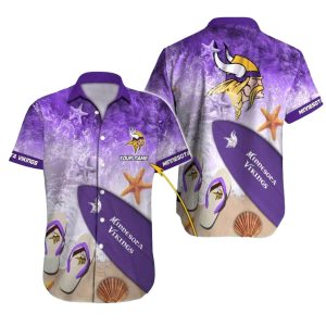 Personalized Minnesota Vikings Beach Starfish And Surfboard Hawaiian Shirt