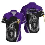 Personalized Minnesota Vikings Black And Purple Flame Hawaiian Shirt