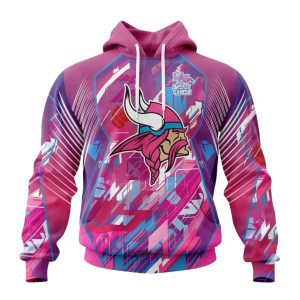 Personalized Minnesota Vikings Breast Cancer AOP Hoodie