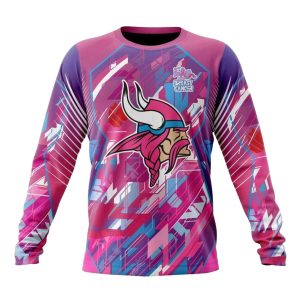 Personalized Minnesota Vikings Breast Cancer AOP Sweatshirt