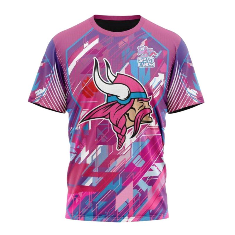 Personalized Minnesota Vikings Breast Cancer Aop T Shirt 1