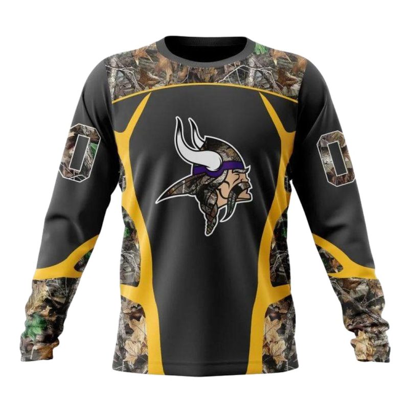 Personalized Minnesota Vikings Camo Hunting Aop Sweatshirt 1
