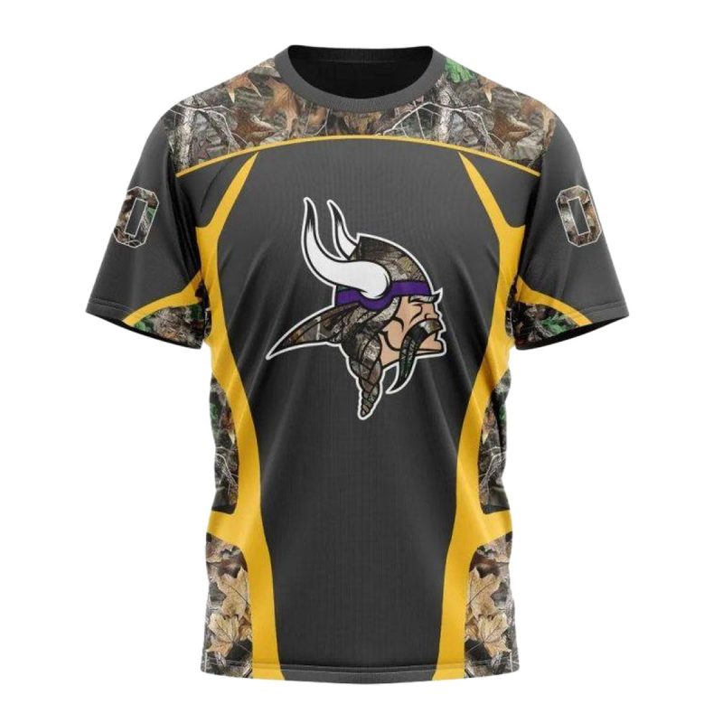 Personalized Minnesota Vikings Camo Hunting Aop T Shirt 1