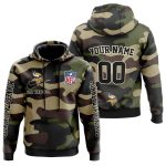 Personalized Minnesota Vikings Camo Style Veteran Day AOP Hoodie