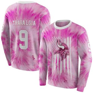 Personalized Minnesota Vikings Cancer Support Pink AOP Sweatshirt