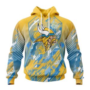 Personalized Minnesota Vikings Childhood Cancers AOP Hoodie