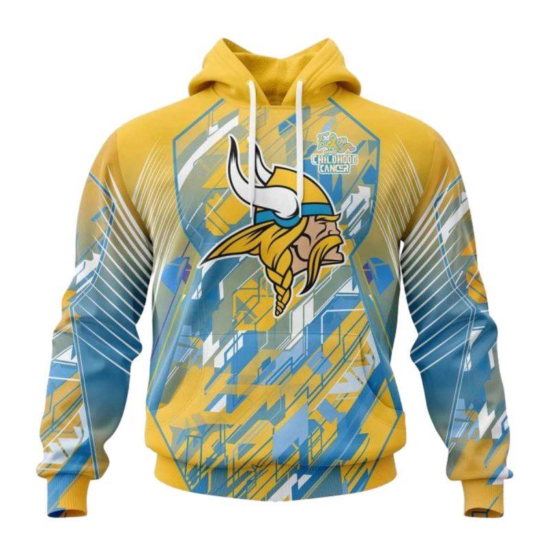 Personalized Minnesota Vikings Childhood Cancers Aop Hoodie 1