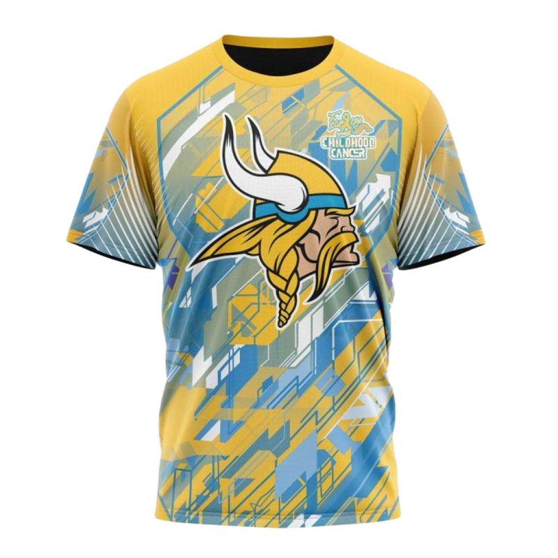 Personalized Minnesota Vikings Childhood Cancers Aop T Shirt 1