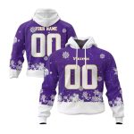 Personalized Minnesota Vikings Christmas Spirit White And Purple AOP Hoodie