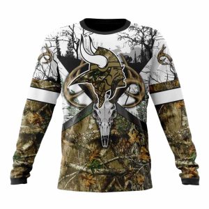 Personalized Minnesota Vikings Deer Skull And Forest AOP Sweatshirt