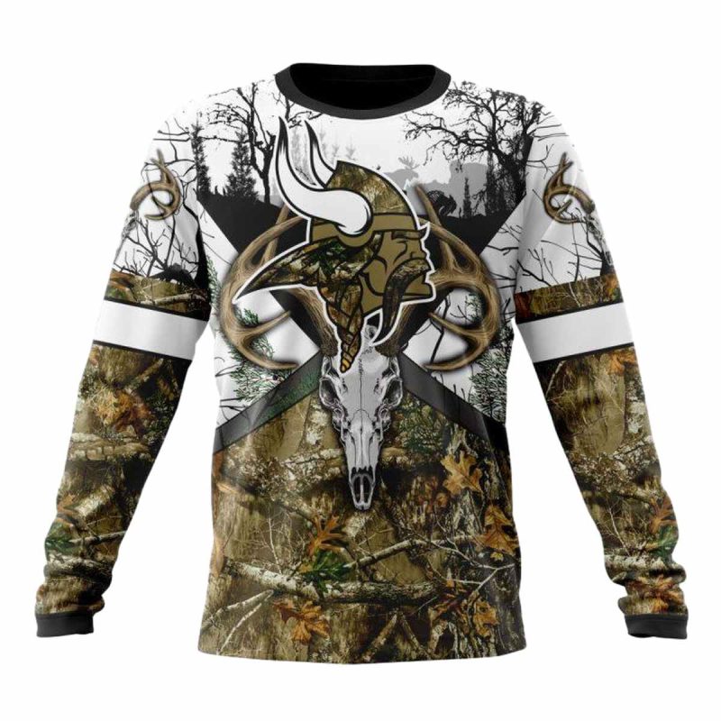 Personalized Minnesota Vikings Deer Skull And Forest Aop Sweatshirt 1