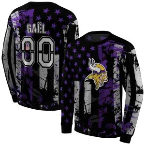 Personalized Minnesota Vikings Distressed Flag Purple Black AOP Sweatshirt