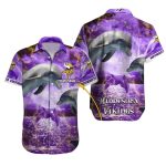 Personalized Minnesota Vikings Dolphin Moonlight Ocean Hawaiian Shirt