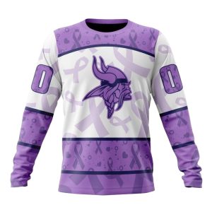 Personalized Minnesota Vikings Fight Cancer AOP Sweatshirt