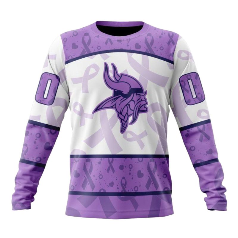 Personalized Minnesota Vikings Fight Cancer Aop Sweatshirt 1