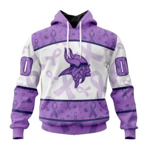 Personalized Minnesota Vikings Fight Cancer Purple AOP Hoodie