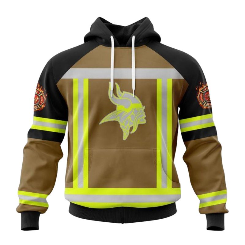 Personalized Minnesota Vikings Firefighter Uniform Aop Hoodie 1