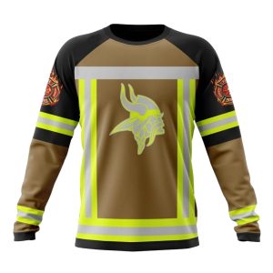Personalized Minnesota Vikings Firefighter Uniform AOP Sweatshirt