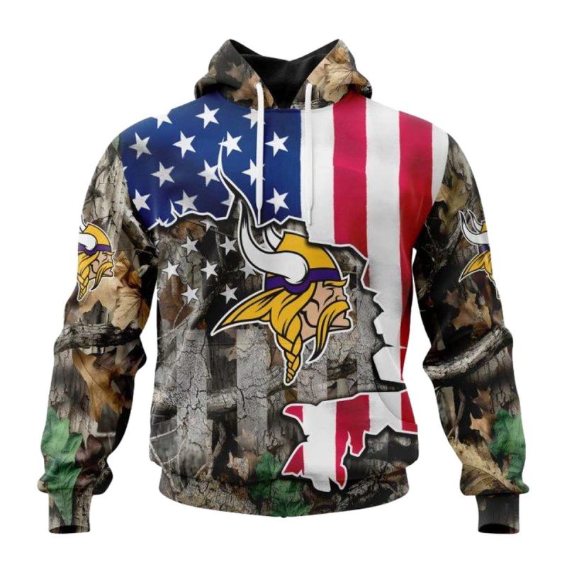 Personalized Minnesota Vikings Flag Camo Realtree Aop Hoodie 1