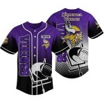 Personalized Minnesota Vikings Football Characters Baseball Jersey