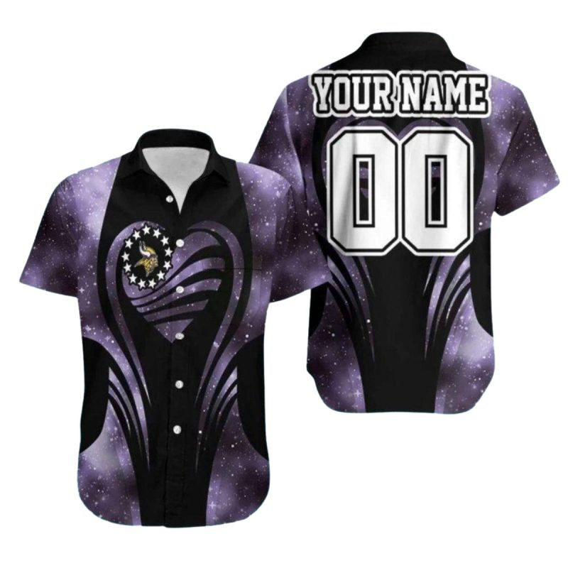 Personalized Minnesota Vikings Galaxy Star Hawaiian Shirt 1