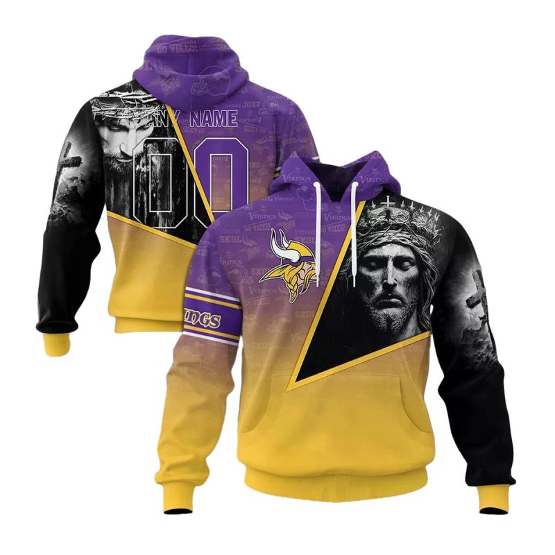 Personalized Minnesota Vikings Gods Blessing Aop Hoodie 1