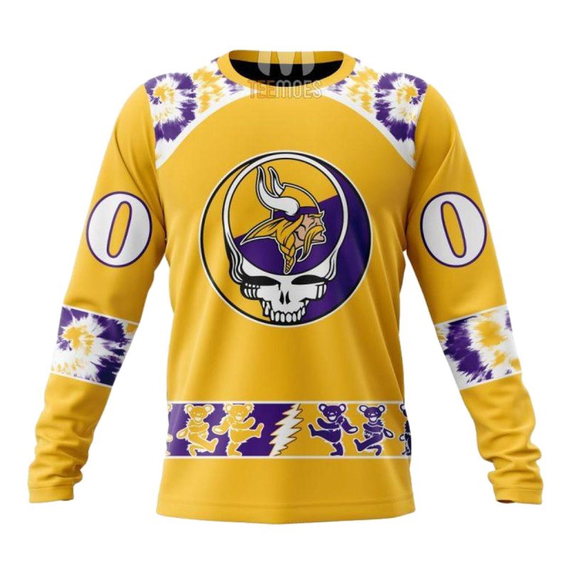 Personalized Minnesota Vikings Grateful Dead Aop Sweatshirt 1