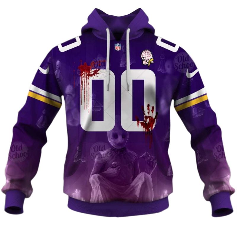 Personalized Minnesota Vikings Halloween Jersey Aop Hoodie 1