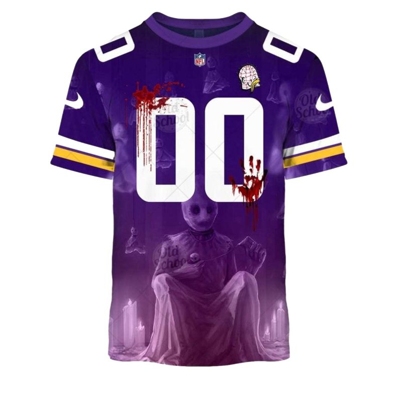 Personalized Minnesota Vikings Halloween Jersey Aop T Shirt 1