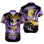 Personalized Minnesota Vikings Helmet And Car Hawaiian Shirt