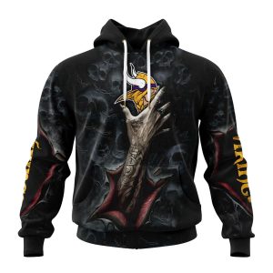 Personalized Minnesota Vikings It Clown Halloween AOP Hoodie