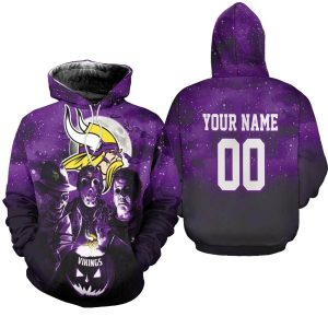 Personalized Minnesota Vikings Jason Freddy Myers Halloween AOP Hoodie