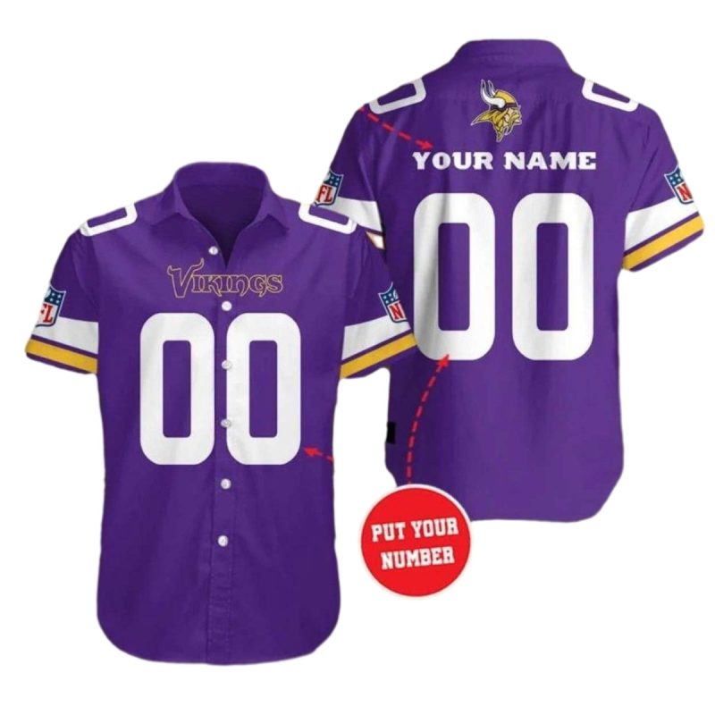 Personalized Minnesota Vikings Jersey Hawaiian Shirt 1