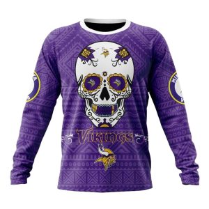 Personalized Minnesota Vikings Kits For Dia De Muertos AOP Sweatshirt