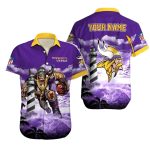 Personalized Minnesota Vikings Lighthouse Viking Warrior Hawaiian Shirt
